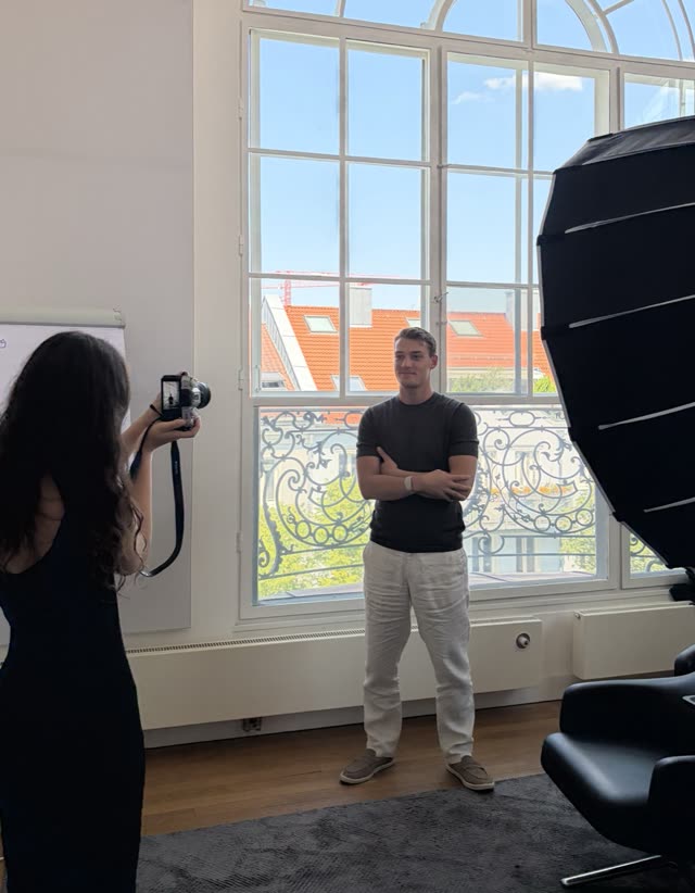 The team at a photo shoot